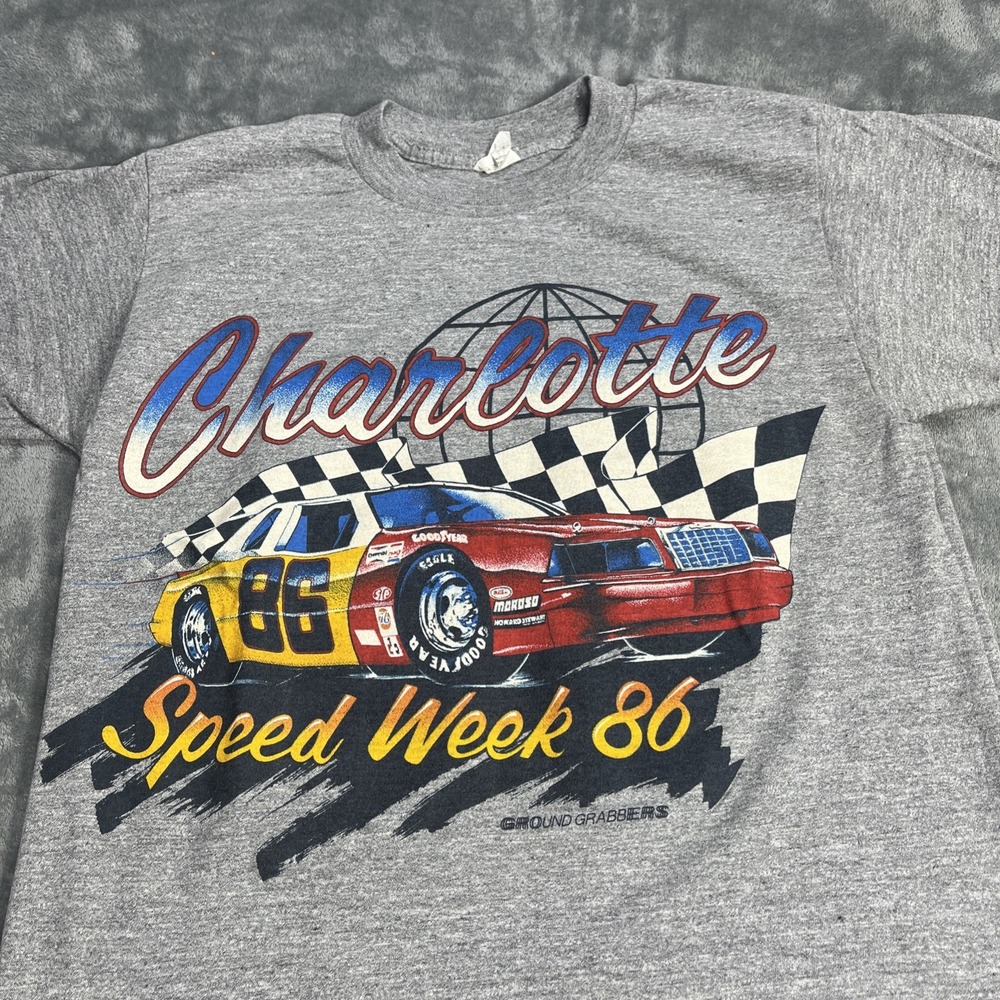 VTG Charlotte Speed‎ Week Shirt Small Ground Grabbers Single Stitch 1986 Racing